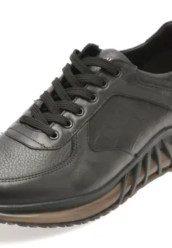 Pantofi sport BITE THE BULLET negri, KL210, din piele naturala imagine