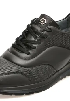 Pantofi sport BITE THE BULLET negri, NR220, din piele naturala imagine