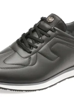 Pantofi sport BITE THE BULLET negri, NR224, din piele naturala imagine