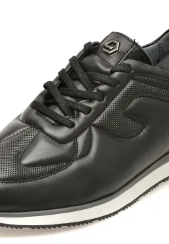 Pantofi sport BITE THE BULLET negri, NR224, din piele naturala imagine