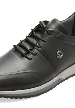 Pantofi sport BITE THE BULLET negri, NR244, din piele naturala imagine