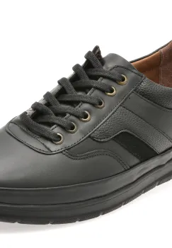 Pantofi sport BITE THE BULLET negri, RZ008, din piele naturala imagine