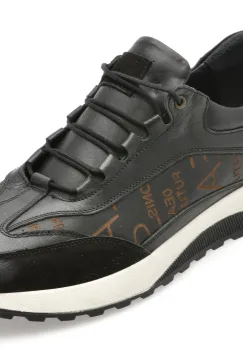 Pantofi sport BITE THE BULLET negri, SY326, din piele naturala imagine