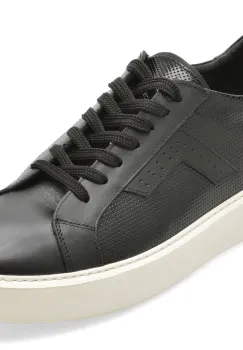 Pantofi sport BITE THE BULLET negri, WB008, din piele naturala lacuita imagine