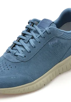 Pantofi sport BOSS albastri, 2109, din piele intoarsa imagine