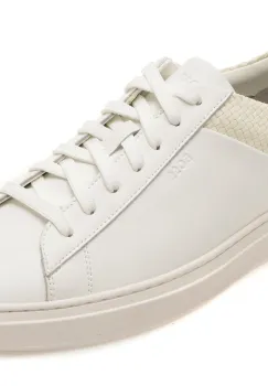 Pantofi sport BOSS albi, 3591, din piele naturala imagine