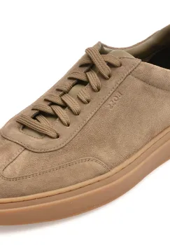 Pantofi sport BOSS kaki, 8715, din piele intorasa imagine