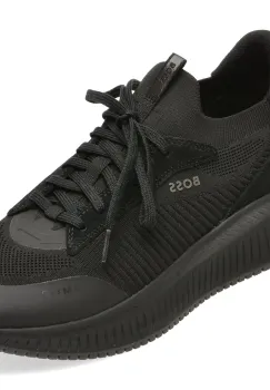 Pantofi sport BOSS negri, 3113, din material textil imagine