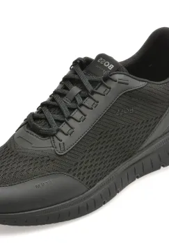 Pantofi sport BOSS negri, 6509, din material textil imagine