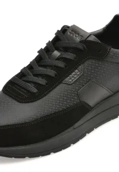 Pantofi sport BOSS negri, 7841, din material textil si piele naturala imagine