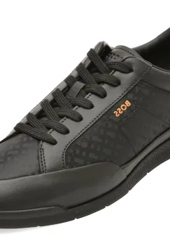 Pantofi sport BOSS negri, 8501, din material testil si piele naturala imagine