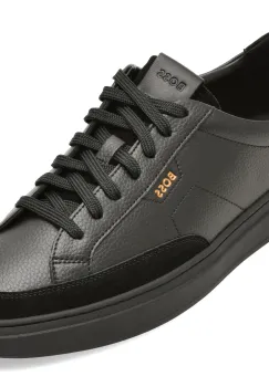 Pantofi sport BOSS negri, 8536, din piele naturala imagine