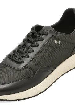 Pantofi sport BOSS negri, 8757, din material textil imagine