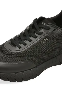 Pantofi sport BOSS negri, 8946, din material textil imagine