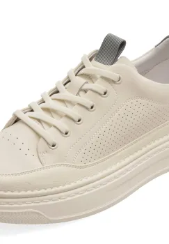 Pantofi sport CARIBU albi, V260006, din piele naturala imagine