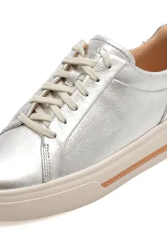 Pantofi sport CLARKS argintii, HOLLWAL, din piele naturala imagine
