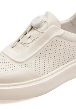 Pantofi sport EPICA albi, 110263, din piele naturala imagine