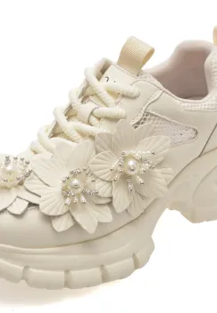 Pantofi sport EPICA albi, 2W99, din material textil imagine