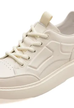 Pantofi sport EPICA albi, 82013, din piele naturala imagine