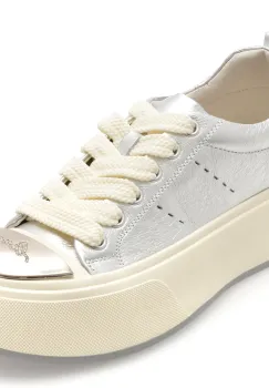 Pantofi sport EPICA argintii, 28701, din piele naturala imagine