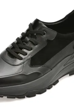 Pantofi sport EPICA negri, 2511C1, din piele naturala imagine