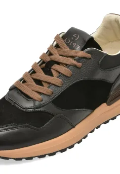 Pantofi sport EPICA negri, 25414, din piele naturala imagine