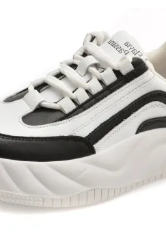 Pantofi sport FLAVIA PASSINI alb-negru, 566, din piele naturala imagine