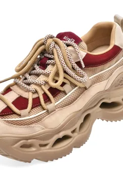 Pantofi sport FLAVIA PASSINI bej, 6386, din material textil si piele naturala imagine