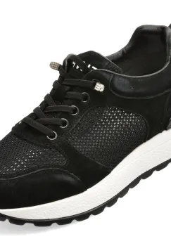 Pantofi sport FLAVIA PASSINI negri, WM12, din material textil si piele naturala imagine