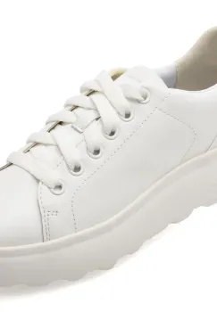 Pantofi sport GEOX albi, D35TCB, din piele naturala imagine