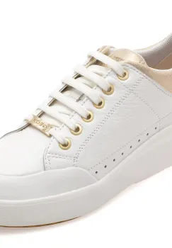 Pantofi sport GEOX albi, D36QFA, din piele naturala imagine