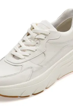 Pantofi sport GEOX albi, D45UFB, din piele naturala imagine