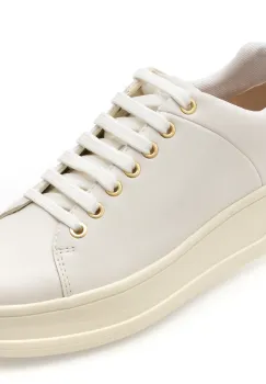 Pantofi sport GEOX albi, D46WVA, din piele naturala imagine