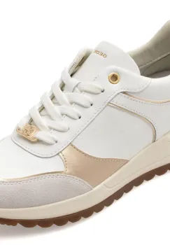 Pantofi sport GEOX albi, D5500A, din piele naturala imagine