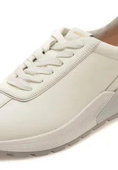 Pantofi sport GEOX albi, U65N0A, din piele naturala imagine