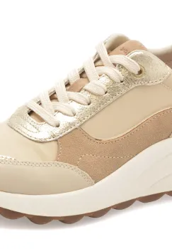 Pantofi sport GEOX bej, D65WAB, din material textil si piele naturala imagine