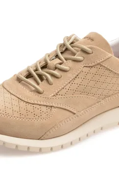Pantofi sport GEOX bej, D65YPA, din piele intoarsa imagine
