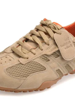 Pantofi sport GEOX bej, U55MNA, din material textil si piele naturala imagine