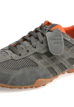 Pantofi sport GEOX gri, U55MNA, din material textil si piele naturala imagine