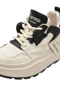 Pantofi sport GRYXX alb-negru, 5682, din piele naturala imagine
