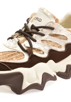 Pantofi sport GRYXX albi, 100861, din material textil si piele naturala imagine