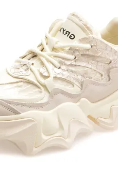 Pantofi sport GRYXX albi, 100861, din material textil si piele naturala imagine