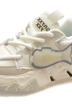 Pantofi sport GRYXX albi, 351216, din material textil si piele naturala imagine