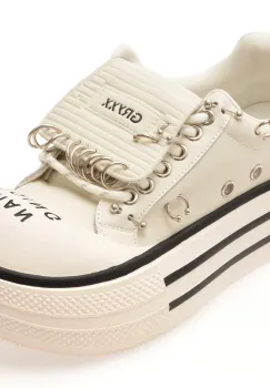Pantofi sport GRYXX albi, 57116, din piele ecologica imagine