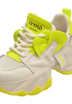 Pantofi sport GRYXX albi, 5931, din material textil si piele naturala imagine