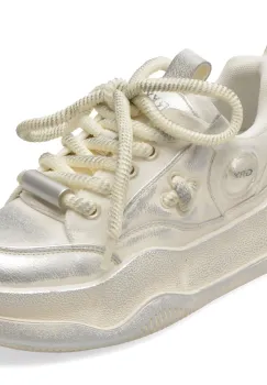 Pantofi sport GRYXX albi, 80772, din material textil si piele naturala imagine