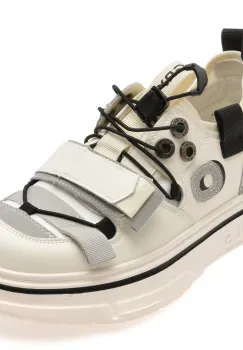 Pantofi sport GRYXX albi, 90811, din piele naturala imagine