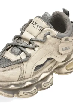 Pantofi sport GRYXX albi, F7801, din piele naturala imagine