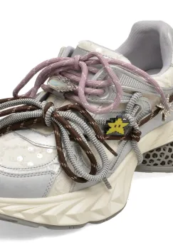 Pantofi sport GRYXX argintii, 22691, din material textil si piele naturala imagine