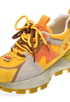 Pantofi sport GRYXX galbeni, 8068, din piele ecologica imagine